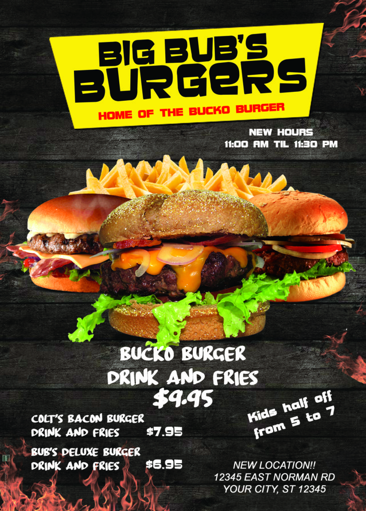 Big Bub’s Burger Flyer Template - JAF Creative Studios